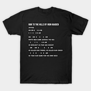 Run to the Hills Chords Lyrics T-Shirt